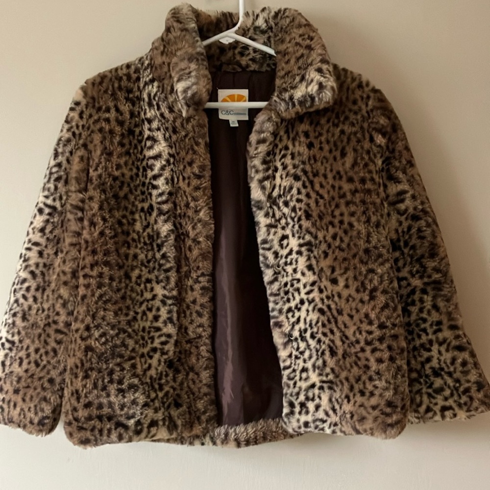 C&C California Kids Faux Fur Leopard Jacket